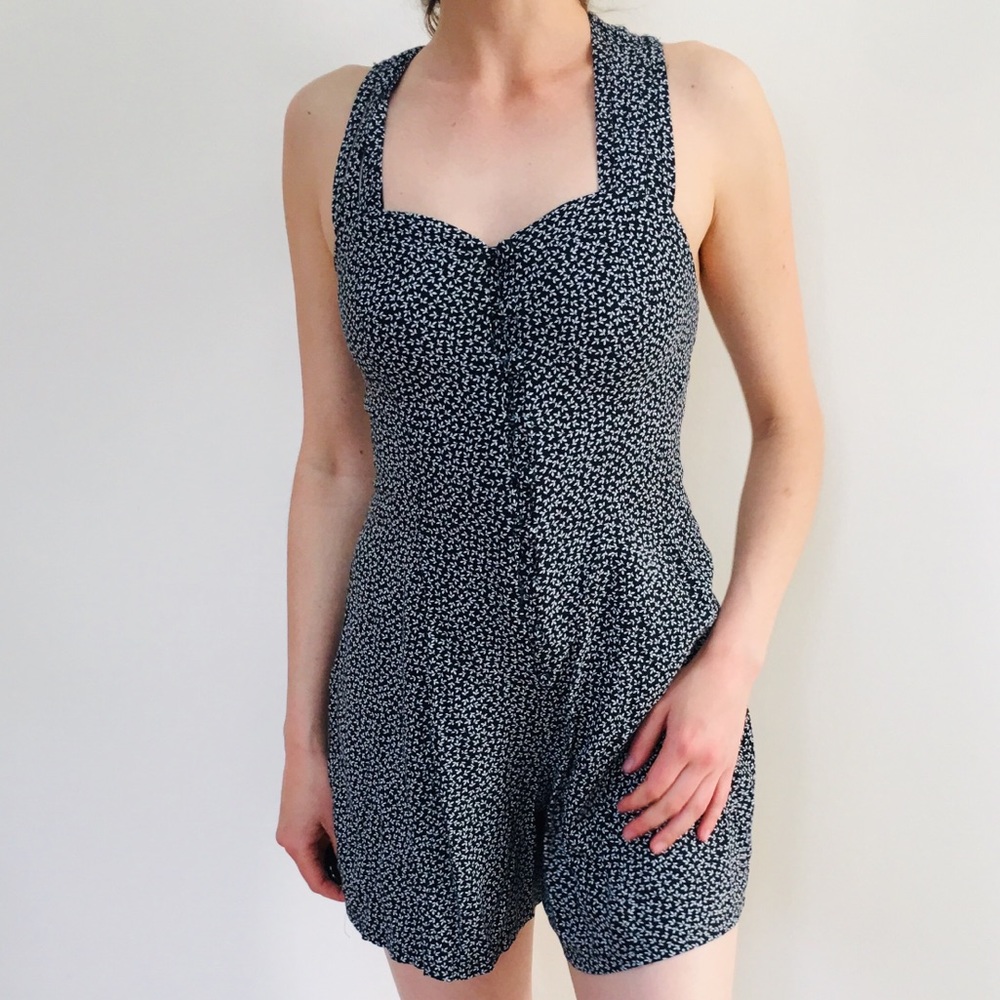 Vintage button down romper